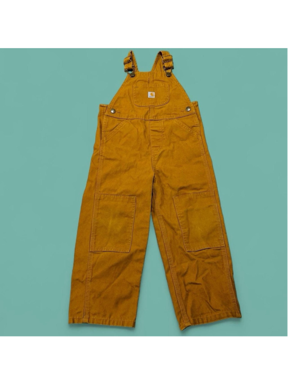 Carhartt 4T Brown Duck Canvas Bib Overalls Toddler Workwear Carpenter Kids Play